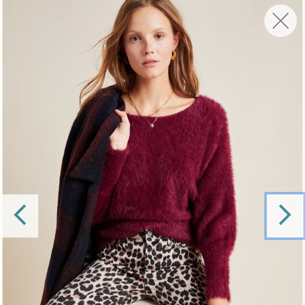 Beautiful soft raspberry Anthropologie sweater